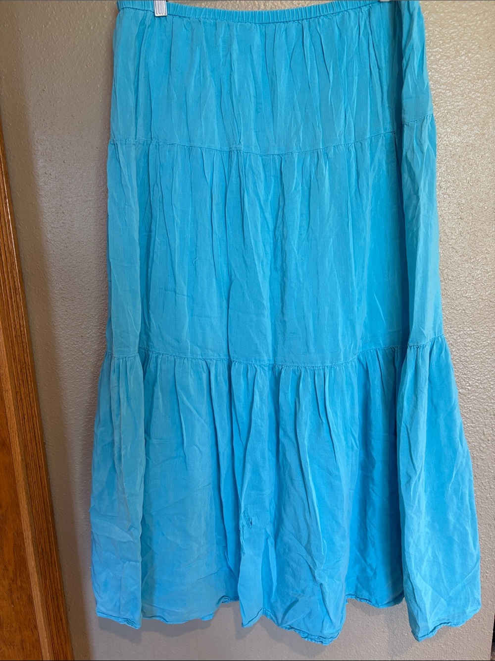 Talbots Aqua Tiered Maxi Skirt